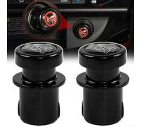 2-pack Black Plastic Socket Cover for 21mm Car Auxiliary Power Outlets - Child-safe Dust Debris Protection Fit for Most Vehicles