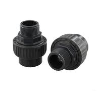 2 Pack Black Pvc Pool Pump Connector With External Thread And Slip Socket For Swimming Pool Spa Equipment Acid Resistant Pipe Fitting Union