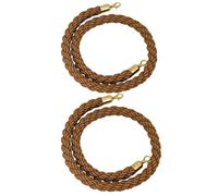 2 Pack Black Queue Rope Barriers with Hooks, 0.6m/2ft Stanchion Rope for Crowd Control, Event Line Management, Durable and Stylish Barrier Ropes