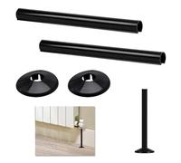 2 Pack Black Radiator Pipe Covers, 15mm x 200mm Matt Radiator Pipe Covers and Collars, Durable Polypropylene Construction, Easy Installation, Perfect for Concealing Pipes and Professional Finishing