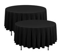 2 Pack Black Round Tablecloth 90 Inch Polyester Circular Table Cloths Stain and Resistant Washable Round Table Cloth Table Cover for Wedding,Birthday,Parties,Banquet,Holiday,Dinner Tables Decorate