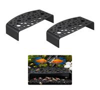 2-Pack Black Shrimp Hides, Aquarium Cave Hides with Multi-Sized Holes, Secure & Stable Breeding & Viewing Caves for Cherry Shrimp, Dwarf Shrimp and Small Fish