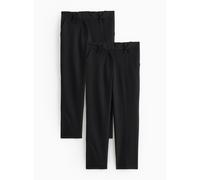 2 Pack Black Skinny Trousers with Reinforced Knees & Extendable Hem 15 years