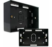 2 PACK Black Surface Mount Backbox Double Gang 146 x 86 x 32 mm Electrical Pattress Back Box