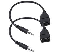 2-Pack Black Usb to 3.5mm Jack Audio Adapter, High-Fidelity USB to 3.5mm Jack Audio Adapter , USB-A to AUX Converter , Male 3.5mm Plug to USB 2.0 Female , Seamless Connection for Car AUX Ports ,usb to
