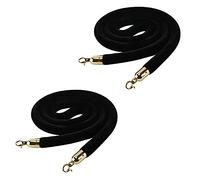 2 Pack Black Velvet Stanchion Rope,crowd Control Barrier Rope With Gold Hooks,for Red Carpet Events Movie Theater Opening Hotel Banquets Parties And Engagement Venues(Size:4ft/120cm,Color:Black)