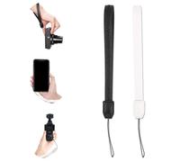 2 Pack (Black & White) 9.25'' Durable PU Short Lightweight Camera Hand Wrist Strap Wristlet Lanyard Phone Keychain String Badge Straps for Gopro USB Flash Drive Cellphone Keys Wallet Charm Decor