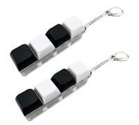 2-Pack Black & White Keyboard Fidget Toy, Stress Relief Fidget Keyboard, Portable Keyboard Fidget Keychain, Office & Travel Fidget Toys, Funny Finger Keyboard Keychain Fidget Toys Without L