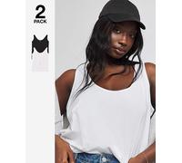 2 Pack Black & White Slouchy Vests Black/White 20