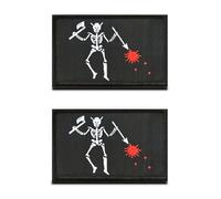 2 Pack Blackbeard Pirate Tactical Patch, Hook and Loop Embroidery Black Beard Pirate Edwards Captain Appliques Emblem for DIY Backpacks Cap Clothing Jacket Jeans Dog Harness-Copyrighted