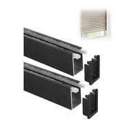 2 Pack Blackout Shade Side Rails - Roller Blinds Edge Tracks Light Gap Blockers for Windows Blackout Strips for Roller Shades (Black 56inch/142.2cm) - Maximize Darkness & Privacy