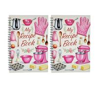 2 Pack Blank Recipe Book for Own Recipes | Spiral Cookbook Journal | Family Cookery Book for D IY| Empty Hardcover Cookbook for Create and Organize Your Own Personalized Cookerybook | Cooking G'ifts