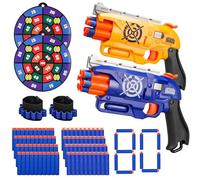 2 Pack Blaster Guns Boys Toy for 3+ Year Old Kids, 80 Soft Foam Darts Bullets, 2 Targets & 2 Wrist Strap, Gun Toys Gifts for Ages 8-12,Christmas Stocking Stuffers Party Supplies for Toddler