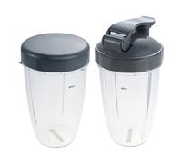 2-Pack Blender Cups 24oz with Lids Replacement for Nutribullet 600/900w