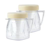 2 Pack Blender Mini-Blend Jar Replacement Part Blenders,Small Square Cup with Lid(Compatible for Oster,for 4937)