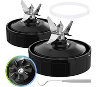 2-Pack Blender Replacement Parts 7 Fins Extractor Blade Assembly with Rubber Gasket Compatible with Nurti Ninja Blenders Auto iQ BL480 BL482 BL642 BL682 NN102