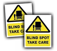 2-Pack - Blind Spot Take Care Vinyl Bumper Stickers - 110mm x 90mm