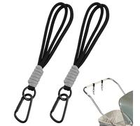 2 Pack Block Lanyard with Carabiner Clip 19.5cm Braided Rope Keychain Strap for Keys Phone Bag Outdoor Gear Universal Hanging Accessory Black Grey Color