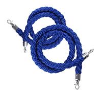 2-Pack Blue 28mm Thick Hemp Rope for Stanchions, 9.2ft Queue Line Rope for Safe Event Control, Durable Bed Cord for Crowd Management and Safety Use.