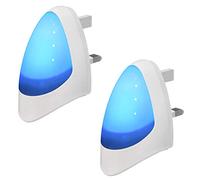 2 Pack Blue Automatic LED Night Light - Plug in & Energy Saving Dusk 2 Dawn LED Night Light