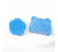 2-Pack Blue Cradle Cap Brushes, Silicone Baby Bath Cradle Cap Comb, Bear Design, Daily Scalp Care, Gentle Grooming, Baby Care Essential