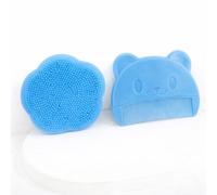 2-Pack Blue Cradle Cap Brushes, Silicone Baby Bath Cradle Cap Comb, Bear Design, Gentle Grooming, Daily Scalp Care, Baby Care Essential