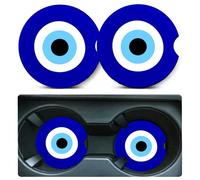 2 Pack Blue Evil Eye Car Cup Holder Coasters Universal Neoprene Coasters
