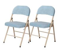 2-Pack Blue Folding Chairs, Soft & Easy-to-Clean, Anti-Slip Design, No Assembly Needed, Ideal for Recept, Office, Events, Indoor/Outdoor Use