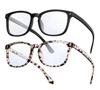 2 Pack Blue Light Blocking Glasses, Anti Blue Light Gaming Glasses, Retro Fashion Frame Non-Prescription Lens, Anti Fatigue Headache Computer Screen Glasses for Women and Men,Unisex Round Glasses