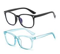 2-Pack Blue Light Glasses for Women, Retro Square Frame Gaming Glasses with Clear & Anti-Blue Light Lenses for Screen Use Filter Blocking Bluelight for Woman Computer Read