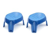 2 PACK Blue Step Foot Stool Strong Plastic Non-Slip Lightweight Step Up Multi Purpose Kitchen Garden Home Motorhome Supports up to 300lb / 136 kg