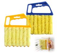 2 Pack Blue With Yellow Venetian Blind Cleaner, Premium Wet Duster & Window Slat Sweeper