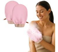 2 Pack Body Exfoliating Bath & Shower Mitten, Exfoliating Glove, Buffs Away Dead Impurities for Smoother, Softer Gentle