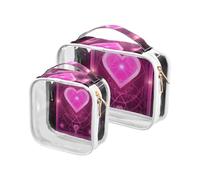 2 Pack Bohemian Tarot Astrology Pink Valentine Love clear decorative toiletry bag travel TSA approved transparent cosmetic travel bags for women travel essential maquillaje para, Bohemian Tarot