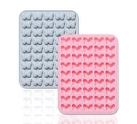 2 Pack Bow Molds Silicone, MaehSab 45 Cavity Non-Stick Cartoon Butterfly Tie Gummy Molds for Chocolate, Candy, Jelly, Ice Cube, DIY Baking, Handmade Soap, Cupcake Topper