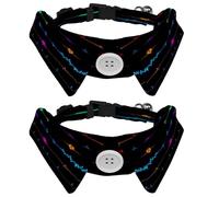 2 Pack Bowtie Dog Collar with Bell, Detachable and Adjustable Bow Tie Collar for Small Pet, Hearts Beat