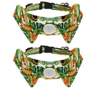 2 Pack Bowtie Dog Collar with Bell, Detachable and Adjustable Bow Tie Collar for Small Pet, Music Play Guitar
