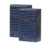 2 Pack Box Cigarette Case Holder Women Men King Size Cigarettes Plastic Cigarette Case for 20's,One Size,Blue