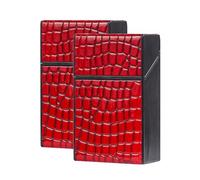 2 Pack Box Cigarette Case Holder Women Men King Size Cigarettes Plastic Cigarette Case for 20's,One Size,Red
