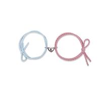 2 Pack Bracelets Stainless Steel Heart Pendant Couple for Lover Friends Men Women Rope Bracelets (Metal Color : 10, Size : ONE)