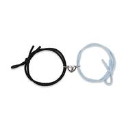 2 Pack Bracelets Stainless Steel Heart Pendant Couple for Lover Friends Men Women Rope Bracelets (Metal Color : 10, Size : ONE)