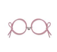 2 Pack Bracelets Stainless Steel Heart Pendant Couple for Lover Friends Men Women Rope Bracelets (Metal Color : 10, Size : ONE)