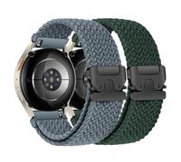 2 Pack Braided Bands for Samsung Galaxy Watch 7 6 5 4 FE Band 40mm 44mm/6 Classic 43mm 47mm/4 Classic 42mm 46mm/5 Pro/Active 2,20mm Elastic Nylon Sport Watch Strap for Garmin Vivoactive 5 Women Men