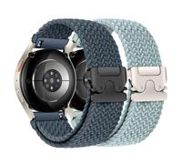 2 Pack Braided Bands for Samsung Galaxy Watch 7 6 5 4 FE Band 40mm 44mm/6 Classic 43mm 47mm/4 Classic 42mm 46mm/5 Pro/Active 2,20mm Elastic Nylon Sport Watch Strap for Garmin Vivoactive 5 Women Men