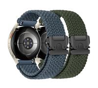 2 Pack Braided Bands for Samsung Galaxy Watch 7 6 5 4 FE Band 40mm 44mm/6 Classic 43mm 47mm/4 Classic 42mm 46mm/5 Pro/Active 2,20mm Elastic Nylon Sport Watch Strap for Garmin Vivoactive 5 Women Men