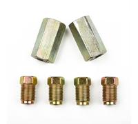 2 Pack Brake Pipe Connector Kit 2 Way Female Fitting with 4 for m10 10mm Male Nuts for 3/16 Inch Union Steel Brake Line Repair Set