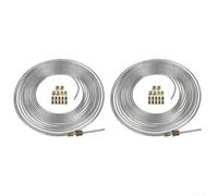 2-Pack Brake Pipe Kit 25ft Flexible Auto Repair | Copper plated steel, rust resistant, 25ft length, 3/16 inch diameter, ideal for hydraulic systems