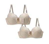 2 Pack Bras for Women Plus Size Push Up Underwire Comfort Wireless Seamless Multipack Bralette Sexy Padded Lace Bras Soft Full Coverage High Impact Support Bra Adjustable Straps Everyday Wear