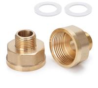 2-Pack Brass AG/IG Reducer Adapter 1/2 Inch Male to 1 Inch Female Thread 1 Inch Female to 1/2 Inch Male Thread Durable Pipe Connection Converter with Rubber Seal for Water/Gas/Liquid Systems
