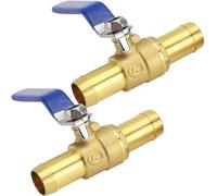 2 Pack Brass Barb Ball Valve, Double Male Thread Air Hose Fittings Double-ended Pipe Accessories with Handle for Gas Pipe Connection (19mm)